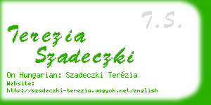 terezia szadeczki business card