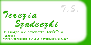 terezia szadeczki business card